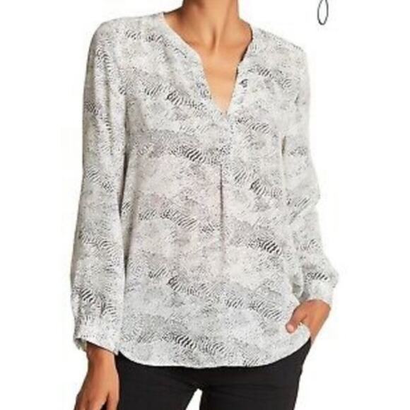 Joie Blouse Women XS Black White Dot V-Neck Silk Long Sleeve Lightweight - Picture 2 of 9